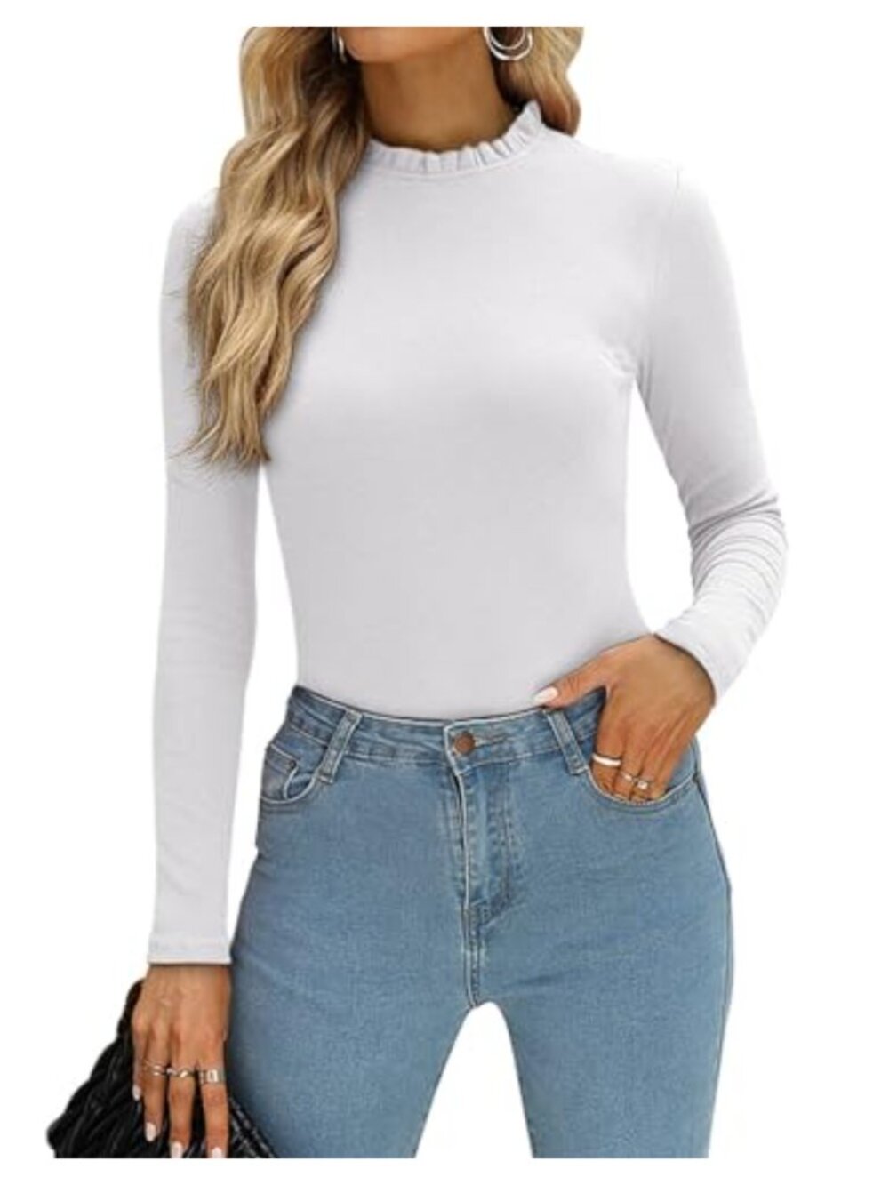 Women's Mock Neck Long Sleeve Bodysuit Slimming Shapewear Top